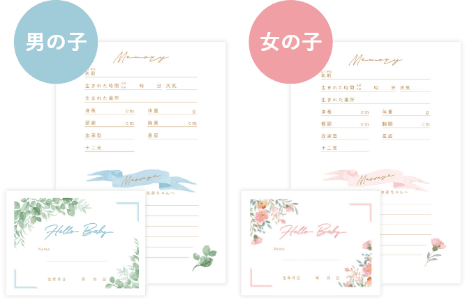 メッセージカード記入例